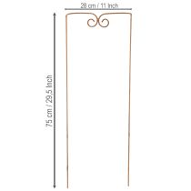Artikel Rankgitter Metall 75 cm Braun Geschwungenes Design für Beete und Pflanztöpfe