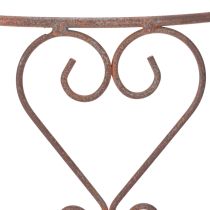 Artikel Rankgitter halbrund Metall Rost-Optik Herzmotiv 42cm für Gartendekoration