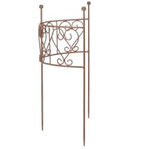 Artikel Rankgitter halbrund Metall Rost-Optik Herzmotiv 42cm für Gartendekoration