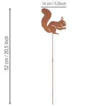 Artikel Gartenstecker Eichhörnchen aus Metall in Rostoptik, 52 cm, 2er-Set
