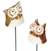 Artikel Keramik-Eulenstecker 26cm Braun 2er-Set für Zimmerpflanzen
