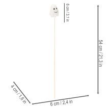 Artikel Halloween Geisterfiguren auf Holzstab 54 cm Weiss mit Kürbisakzenten 8er-Set