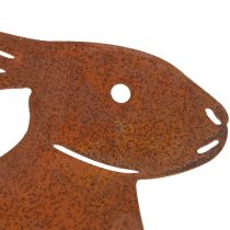 Artikel Gartenstecker Hase aus Metall mit Rostoptik 100 cm für Beete und Blumen