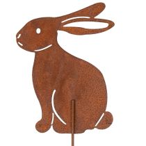 Artikel Gartenstecker Osterhase aus Metall mit Rostpatina 80cm für Aussenbereich 4 Stück