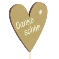 Artikel Dekostecker Herz aus Holz Danke schön 31 cm 12 Stück