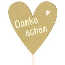 Artikel Dekostecker Herz aus Holz Danke schön 31 cm 12 Stück