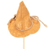 Artikel Dekostecker Hexenhut aus Filz in Herbstfarben 28 cm 12 Stück