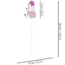 Artikel Deko-Stecker Holz Igel-Familie sortiert 34cm 12 Stück für Herbstdekorationen
