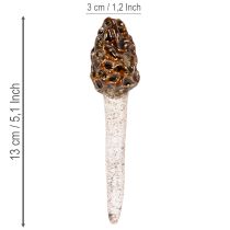Artikel Künstlicher Morchel-Pilz aus Keramik im 2er-Set, 13 cm, Braun
