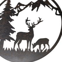 Artikel Dekostecker Metall Hirsch und Kiefer Schwarz Rost 100cm