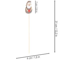 Artikel Dekostecker Weihnachtsmann Holz 31 cm Rot Weiss Grau 12 Stück für Innenbereich