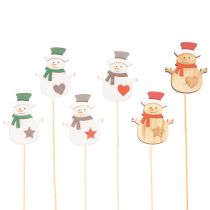 Artikel Holzstecker Schneemann 31 cm 12er-Set für Weihnachtsdekoration