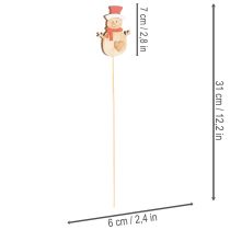 Artikel Holzstecker Schneemann 31 cm 12er-Set für Weihnachtsdekoration