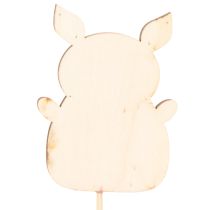 Artikel Dekostecker Schweinchen Holz bunt 31cm 16 Stück für Blumendekoration