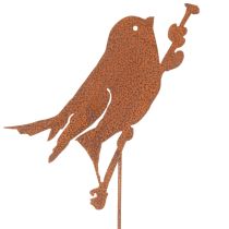 Artikel Vogel Gartenstecker aus Metall Edelrost 52cm