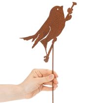 Artikel Vogel Gartenstecker aus Metall Edelrost 52cm