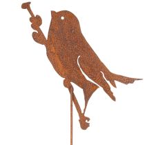 Artikel Vogel Gartenstecker aus Metall Edelrost 52cm