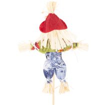Artikel Blumenstecker Vogelscheuche aus Holz und Stoff 37cm 6er-Set für Herbstdekoration