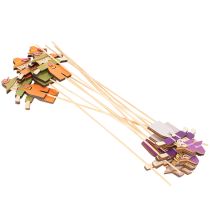 Artikel Holzstecker Vogelscheuchen Dekoration 30 cm bunt 12 Stück