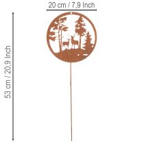 Artikel Gartenstecker Metall Rostoptik Hirsch-Motiv Rund 53cm 2er-Set