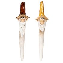 Artikel Deko-Gartenfigur Set aus Keramik Zwerg 16 cm 2-teilig für Pflanzkübel