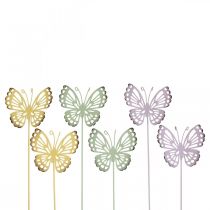 Artikel Gartenstecker Schmetterling Metall Pastellfarben 25cm 6-teilig