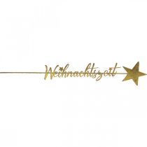 Artikel Metallstecker „Weihnachtszeit“, Weihnachtsdeko, Blumenschmuck Golden, Grau L58,5cm B10cm