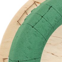 Artikel Steckschaumkranz Grün Ø29 cm auf Holzplatte