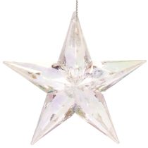 Artikel Dekoanhänger Stern Acryl irisierend klar 9 cm 6er-Set für Weihnachtsbaum