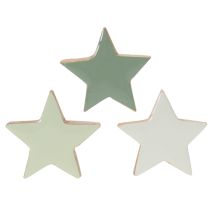 Artikel Holzstern Deko 5 cm Mint und Weiss 9er-Set