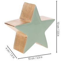 Artikel Deko Holzsterne 10cm Mintgrün und Weiss 3er-Set