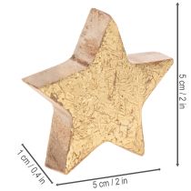 Artikel Deko-Sterne Holz goldfarben Ø 5 cm 9er Set für Tischdekoration