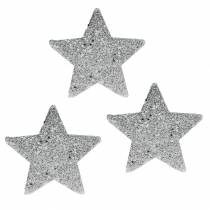 Artikel Streudeko Sterne mit Glitter Ø6,5cm Silbern 36St