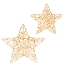 Artikel Deko Stern Set aus Draht zwei Grössen Gold 12 Stück