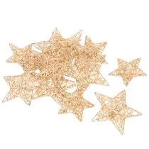 Artikel Deko Stern Set aus Draht zwei Grössen Gold 12 Stück