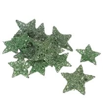 Artikel Deko Stern grün Drahtstern Set 10cm und 7cm 12 Stück