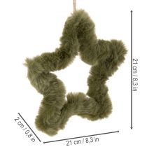 Artikel Kunstfell Sterne Anhänger 21 cm Grün 4er Set für Fenster und Tür