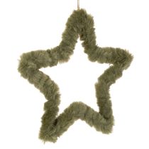 Artikel Stern zum Hängen aus Kunstfell in Grün, 30 cm, 3er-Set
