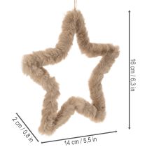 Artikel Deko-Sterne aus Kunstfell, 30 cm, hellbraun, 3er-Set