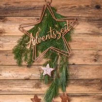 Artikel Sternanhänger “Adventszeit”, Weihnachtsdeko, Dekoring aus Metall Bronzefarben 32×20cm