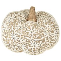 Artikel Stoff Kürbis Deko Jute Spitze Weiß/Beige Vintage Deko Ø18cm