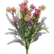 Künstlicher Blumenstrauß Lavendel Tischdeko Violett, Rosa H42cm