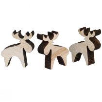 Artikel Streudeko aus Holz Elch Natur Braun 2x2,5 cm 108 Stück