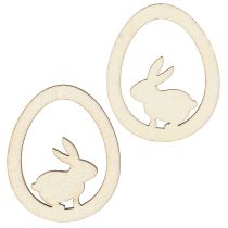 Artikel Streudeko Ostern Holz 4cm Hase im Ei Natur 72 Stück Bastelzubehör