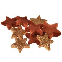 Artikel Stern-Streudeko Weihnachten Braun/Orange Ø 4/5 cm 40 Stück