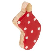 Artikel Socken aus Holz rot mit weissen Punkten 6cm 8er-Set Tischdekoration Weihnachten