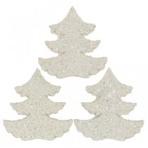 Artikel Streudeko Weihnachten Tannenbaum Weiß Glitter 4cm 72 St