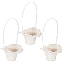 Artikel Weisser Streukorb aus Spaltweide für Blütenblätter 36cm 3er-Set