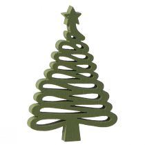 Artikel Streuteile aus Holz Weihnachten Tannenbaum mit Stern 3x4,5 cm Grün Natur 72 Stück
