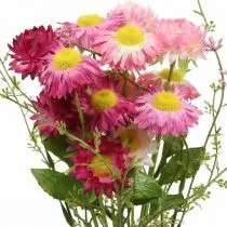 Artikel Rhodanthe Kunstblumen-Bund Rosa-Pink, Kunststoff, 46cm
